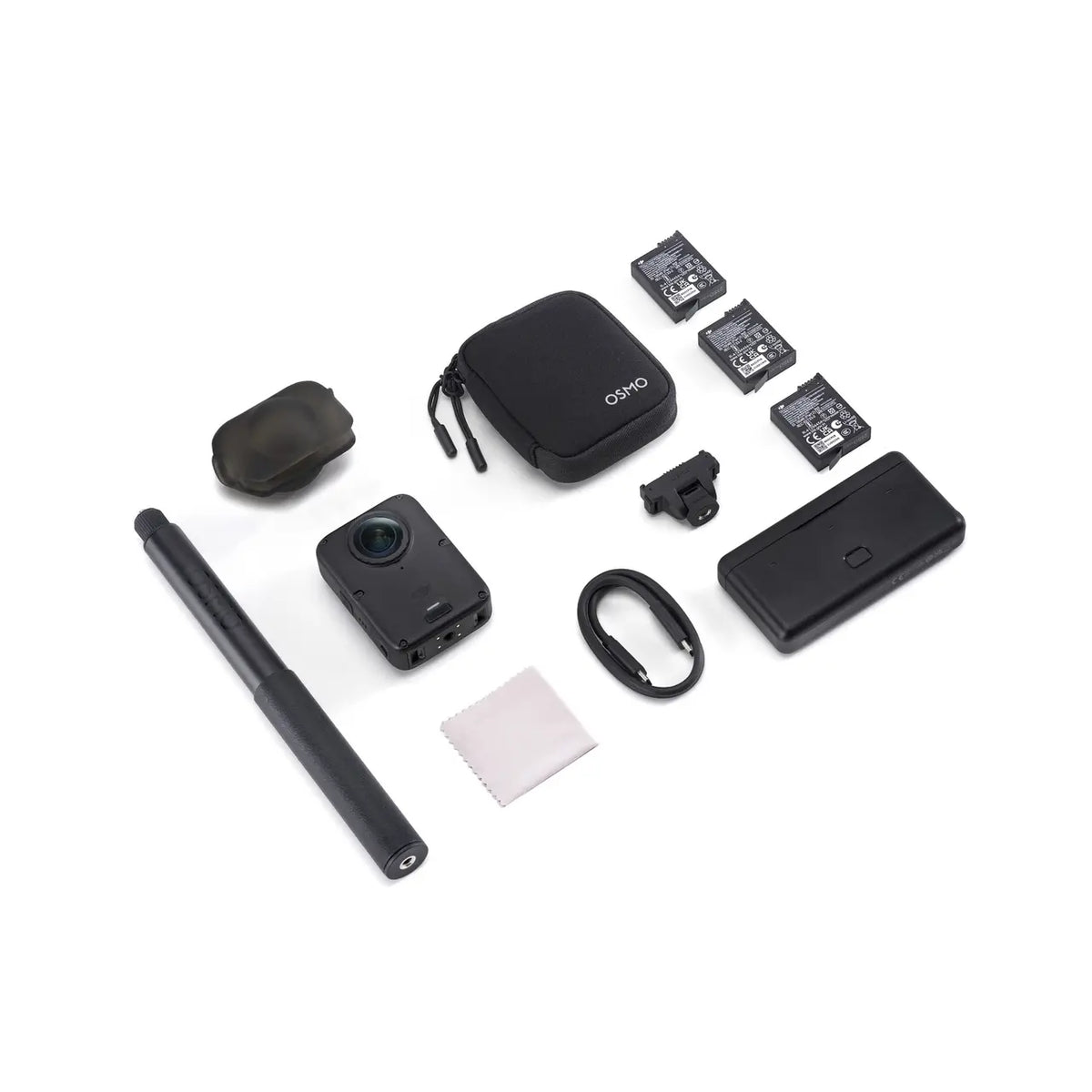Osmo 360 II Adventure Combo – alt indhold i æsken med 3 batterier