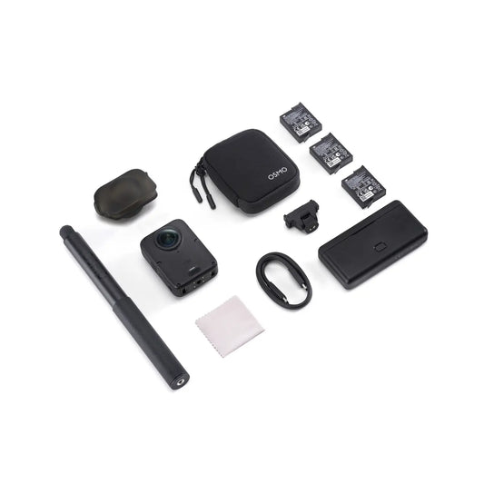 Osmo 360 II Adventure Combo – alt indhold i æsken med 3 batterier
