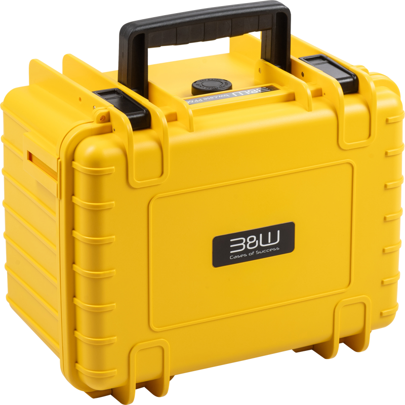 B&W Outdoor Case Type 2000 til DJI Mini 5 Pro i gul, lukket