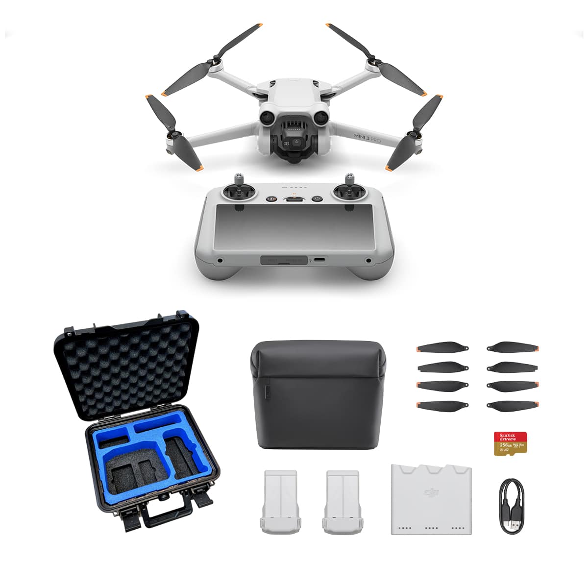 DJI Mini 3 Pro – Fly More Kit – Dronekuffert + 256 GB MicroSD